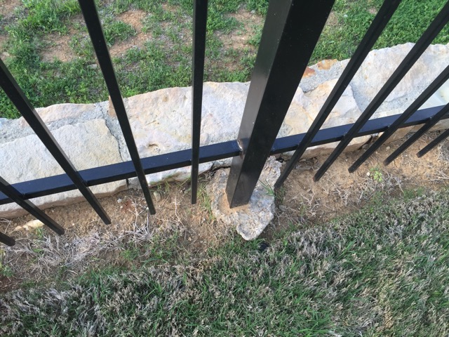 Bad back fill at rock wall