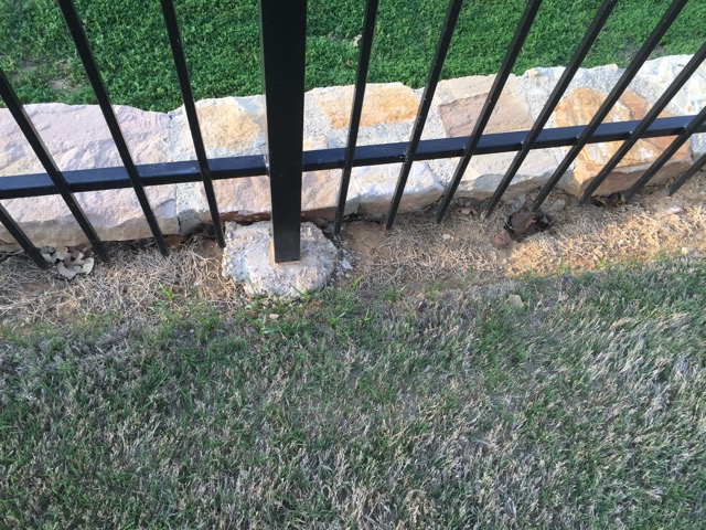 Bad back fill at rock wall