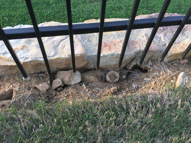 Bad back fill at rock wall