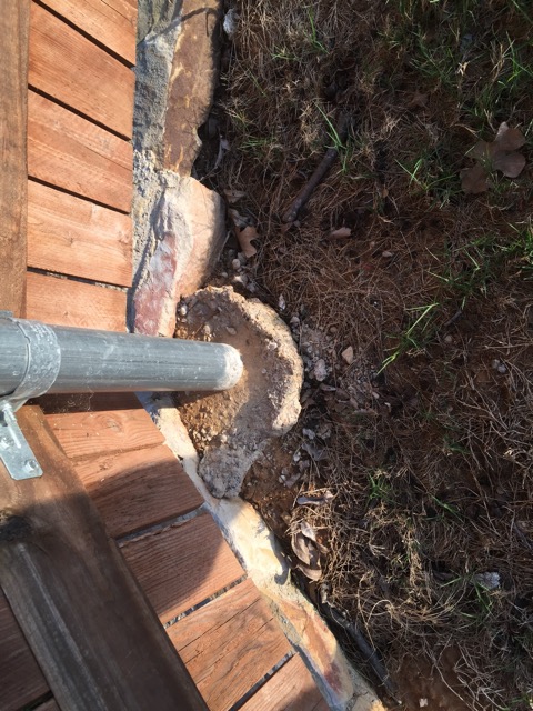 Bad back fill at rock wall