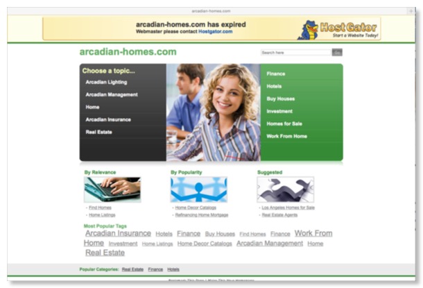 Arcadian Homes website